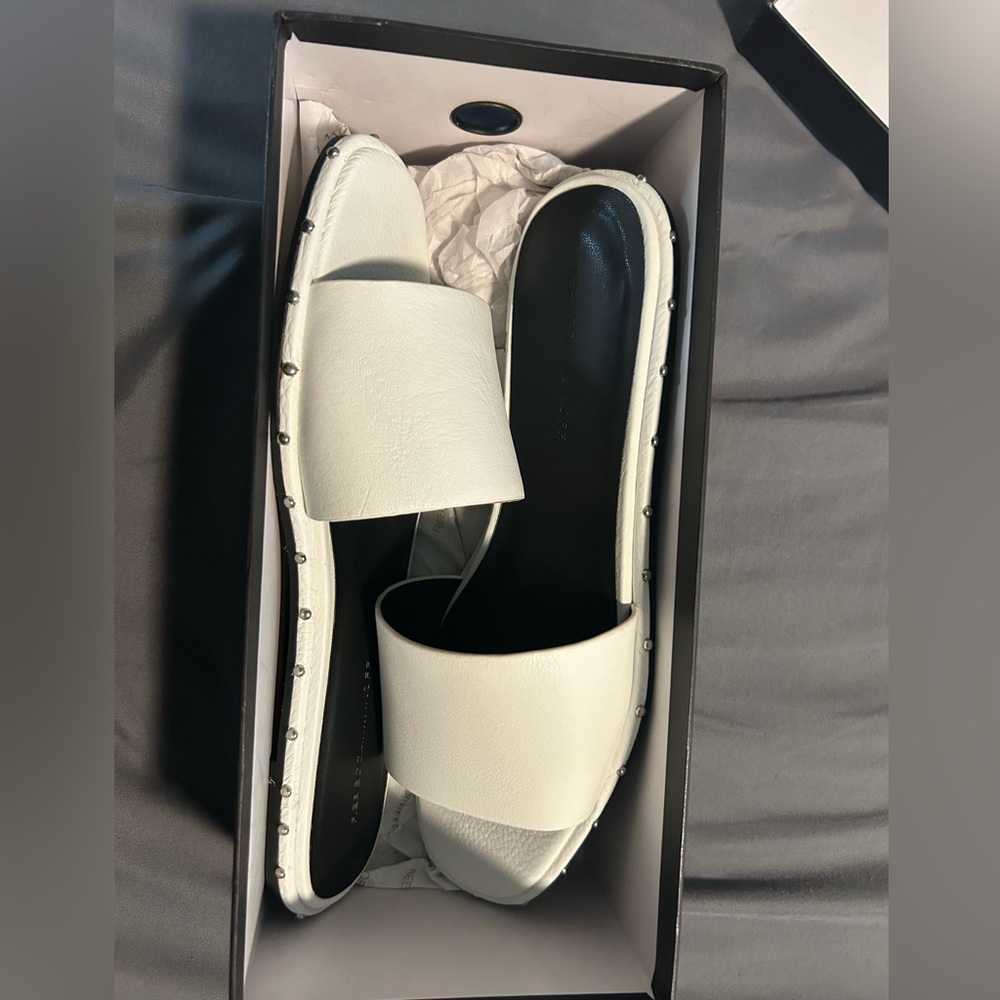 Rebecca Minkoff White Studded Sandals